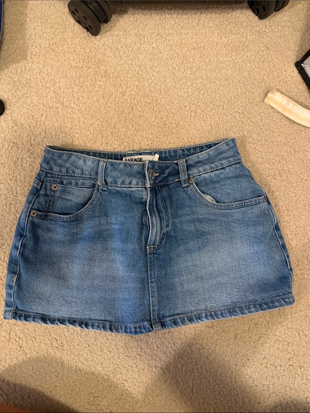 Garage Light Blue Denim Mini Skirt